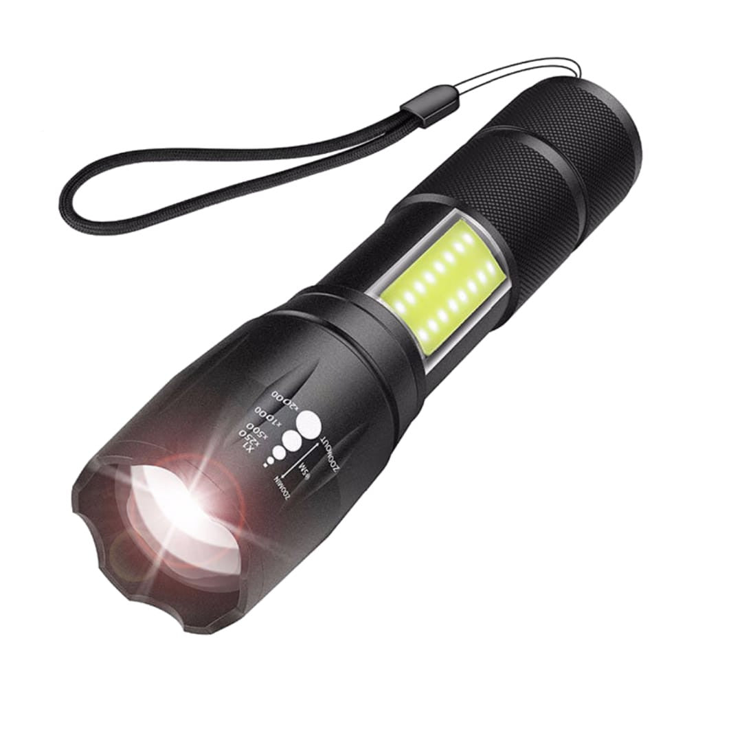 Linterna LED con iluminación de zoom portátil