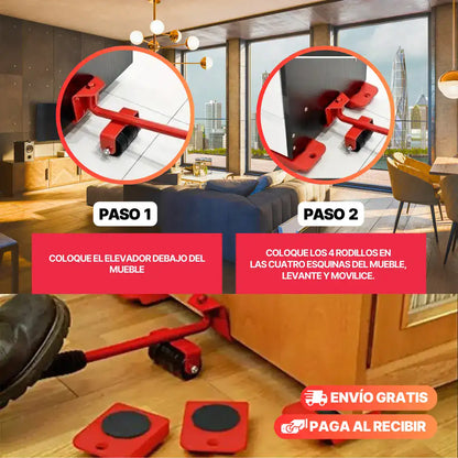 Kit Base con ruedas para mover muebles